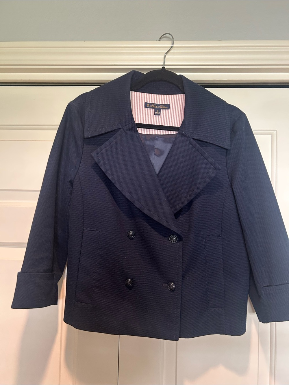 Brooks Brothers Navy Double-Breasted Blazer Jacket